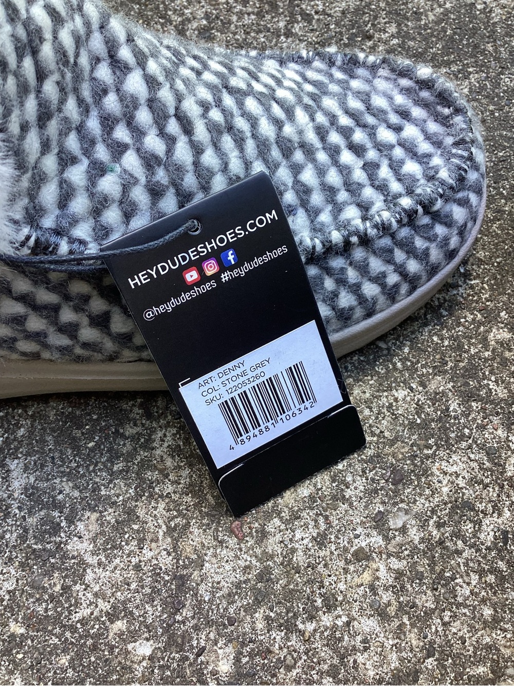Hey Dude Denny Stone Grey Faux Fur Lined Slip-On Shoes Women’s US 5 NWT Cozy - Picture 10 of 11
